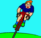 Dibujo Ciclista con gorra pintado por ariel