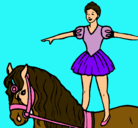 Dibujo Trapecista encima de caballo pintado por rosanny