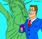 Dibujo Estados Unidos de América pintado por lidia