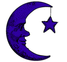 Dibujo Luna y estrella pintado por mario