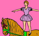 Dibujo Trapecista encima de caballo pintado por AIDA