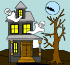 Dibujo Casa fantansma pintado por jessi