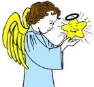 Dibujo Ángel y estrella pintado por reyna