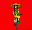 Dibujo China en bicicleta pintado por chinaalex