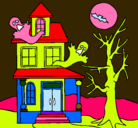 Dibujo Casa fantansma pintado por fantasmi