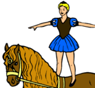 Dibujo Trapecista encima de caballo pintado por bryant
