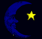 Dibujo Luna y estrella pintado por karla
