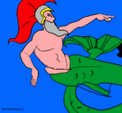 Dibujo Poseidón pintado por osmar