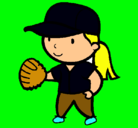 Dibujo Jugadora de béisbol pintado por sergio