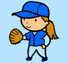 Dibujo Jugadora de béisbol pintado por andrada