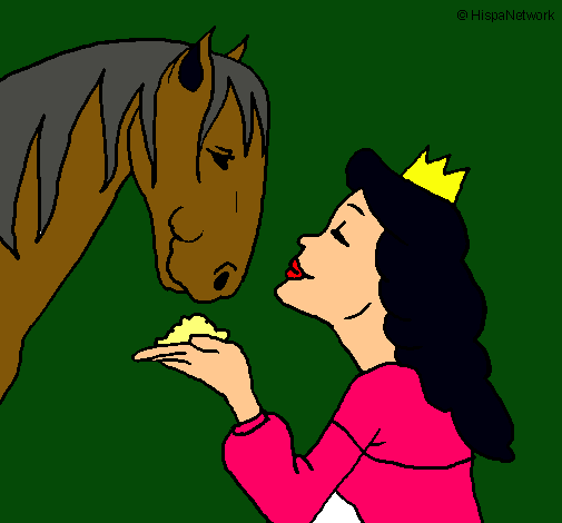 Dibujo Princesa y caballo pintado por dylannie