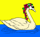 Dibujo Cisne con flores pintado por yahanny delgado