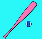Dibujo Bate y bola de béisbol pintado por Renatta