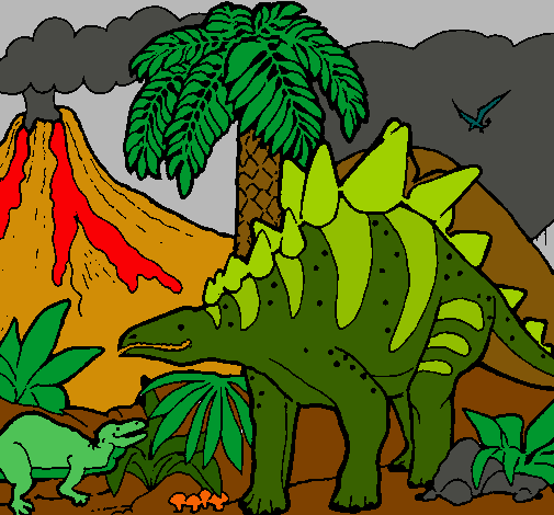 Dibujo Familia de Tuojiangosaurios pintado por manumm2