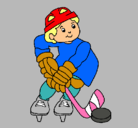 Dibujo Niño jugando a hockey pintado por julieta