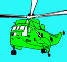 Dibujo Helicóptero al rescate pintado por caravineros