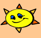 Dibujo Sol sonriente pintado por ginita