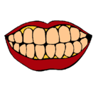 Dibujo Boca y dientes pintado por valentina