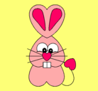 Dibujo Conejo corazón pintado por paola