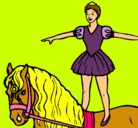 Dibujo Trapecista encima de caballo pintado por sara
