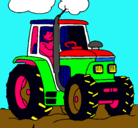 Dibujo Tractor en funcionamiento pintado por erlantz a