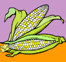 Dibujo Mazorca de maíz pintado por elote