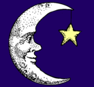 Dibujo Luna y estrella pintado por mirthaaaaa...