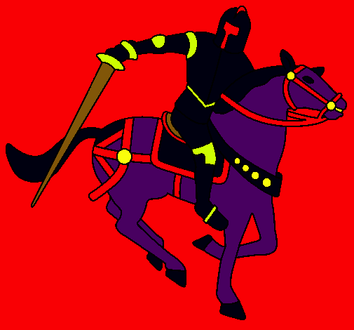 Dibujo Caballero a caballo IV pintado por Manika