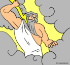 Dibujo Dios Zeus pintado por marifer