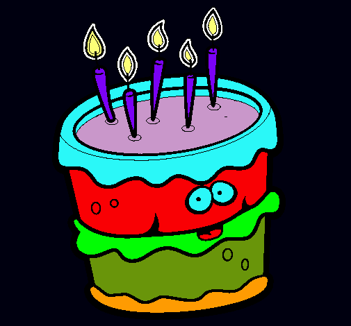 Dibujo Pastel de cumpleaños 2 pintado por Quimey