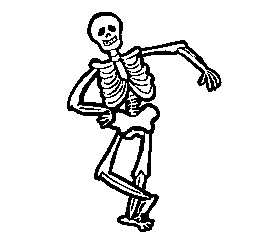 Dibujo Esqueleto contento pintado por pajarocaripocap