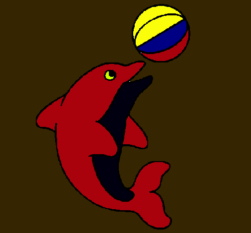 Dibujo Delfín jugando con una pelota pintado por juan 