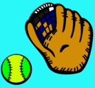 Dibujo Guante y bola de béisbol pintado por ALEX
