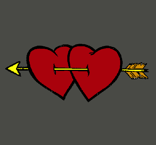 Dibujo Dos corazones con una flecha pintado por karls