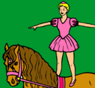 Dibujo Trapecista encima de caballo pintado por zaimir