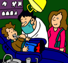 Dibujo Niño en el dentista pintado por chopi