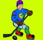 Dibujo Jugador de hockey sobre hielo pintado por uriel