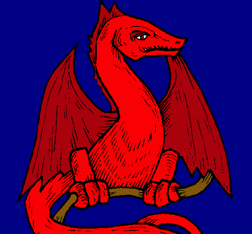 Dibujo Dragón pintado por checcid