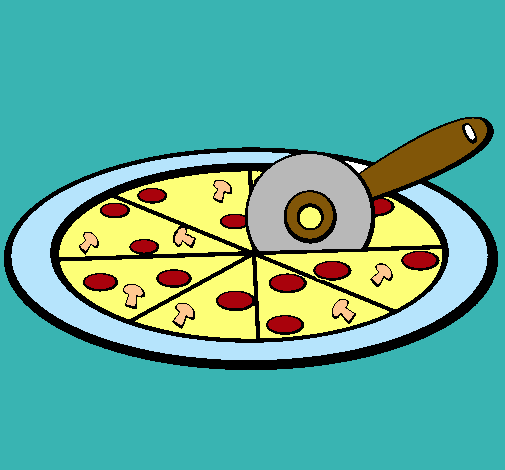 Dibujo Pizza pintado por checcid