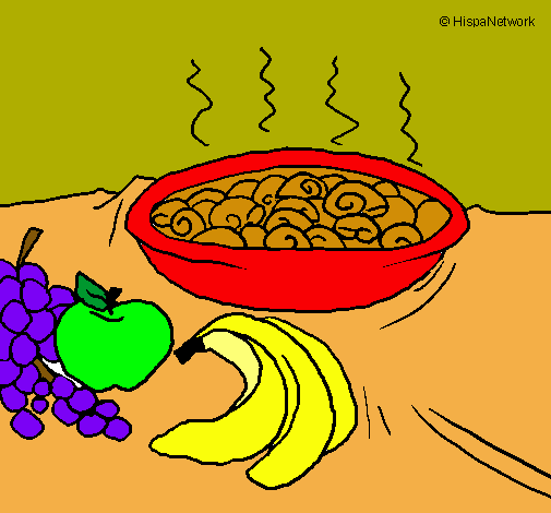Dibujo Fruta y caracoles a la cazuela pintado por spidercat