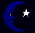 Dibujo Luna y estrella pintado por jazmin