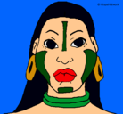 Dibujo Mujer maya pintado por vale