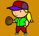 Dibujo Jugadora de béisbol pintado por sara