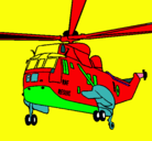 Dibujo Helicóptero al rescate pintado por Donaldo