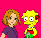 Dibujo Sakura y Lisa pintado por ainhoa