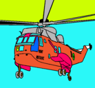 Dibujo Helicóptero al rescate pintado por franco