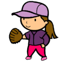 Dibujo Jugadora de béisbol pintado por Daniel
