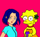 Dibujo Sakura y Lisa pintado por antonela