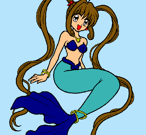 Dibujo Sirena con perlas pintado por nikeila
