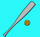 Dibujo Bate y bola de béisbol pintado por javi